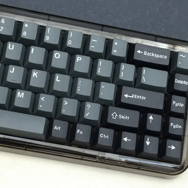 GMK + Apollo Black Gray Series Cherry Custom Keycap Set are a set of black and gray keycaps designed for gaming mechanical keyboards.