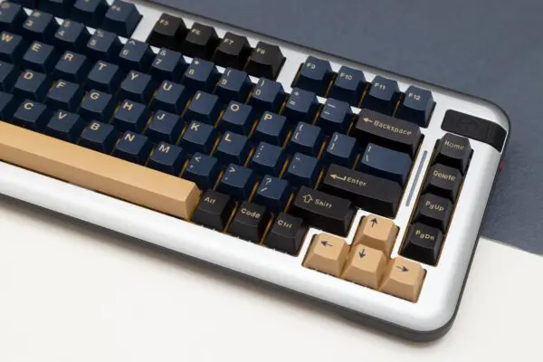 GMK + Blue Samurai Series Cherry Custom Keycap Set is a set of personalized custom keycaps designed for Aero Luna 75 and Link 65 gamer mechanical keyboards.