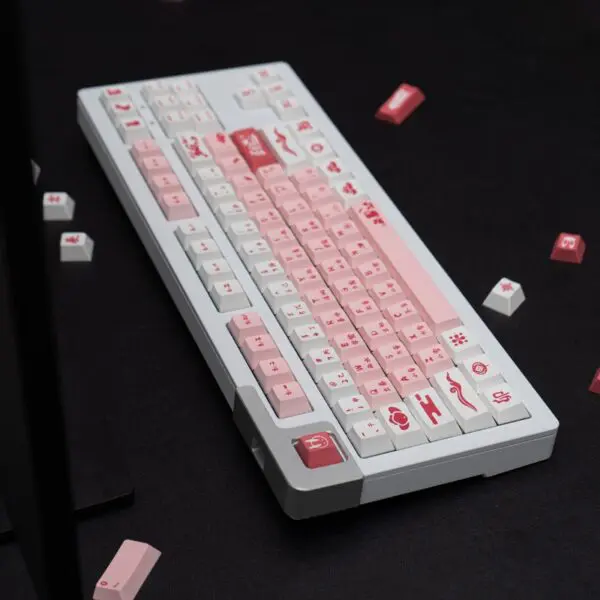 GMK + Mortise Rabbit Series Cherry Custom Keycap Set