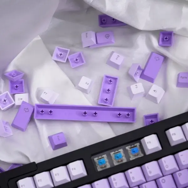 GMK + Purple White Series Cherry Custom Keycap Set
