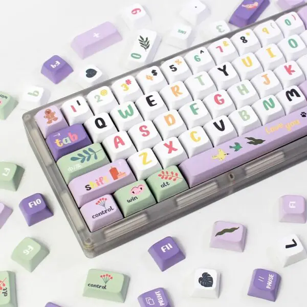 GMK+ Kawaii Purple XDA Custom Keycap Set - Image 2