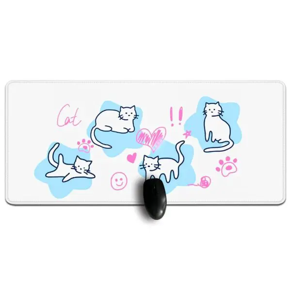 GMK+ Kawaii Cat Drawings Custom Desk Mat - Image 2