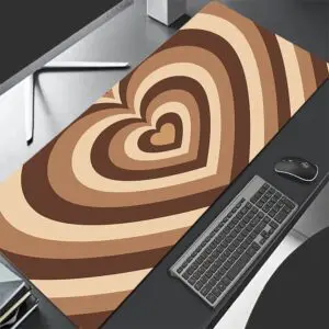 GMK+ Cute Hearths Brown Version Custom Desk Mat