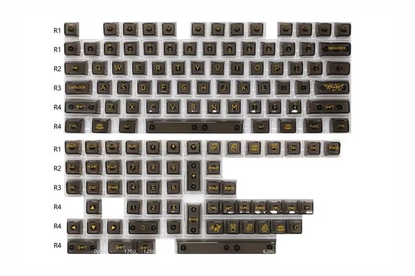 GMK+ Translucent Gold MDA Custom Keycap Set - Image 6