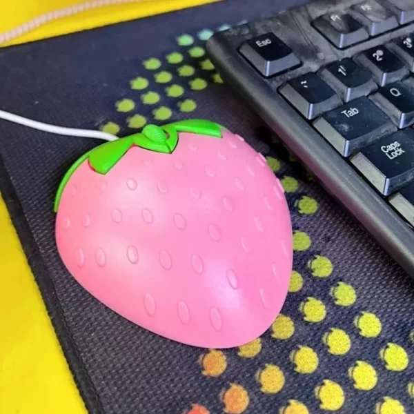 GMK+ Pink Strawberry Gaming Mouse - Image 2