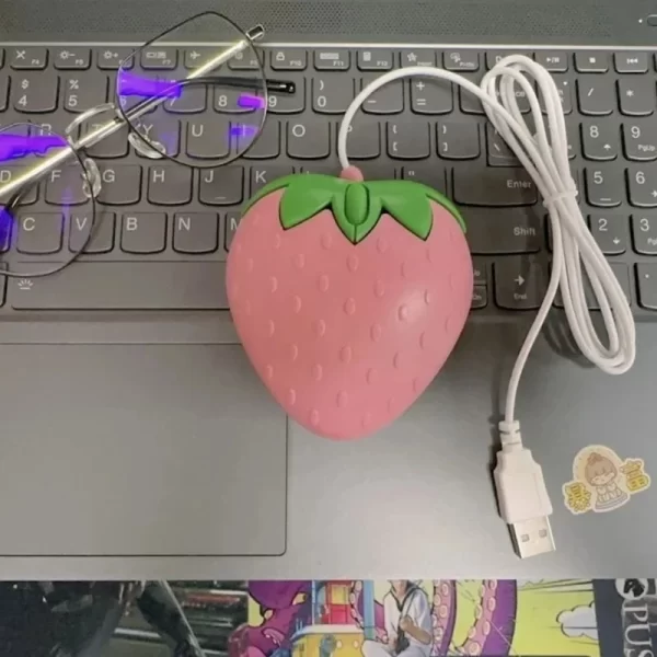 GMK+ Pink Strawberry Gaming Mouse - Image 4