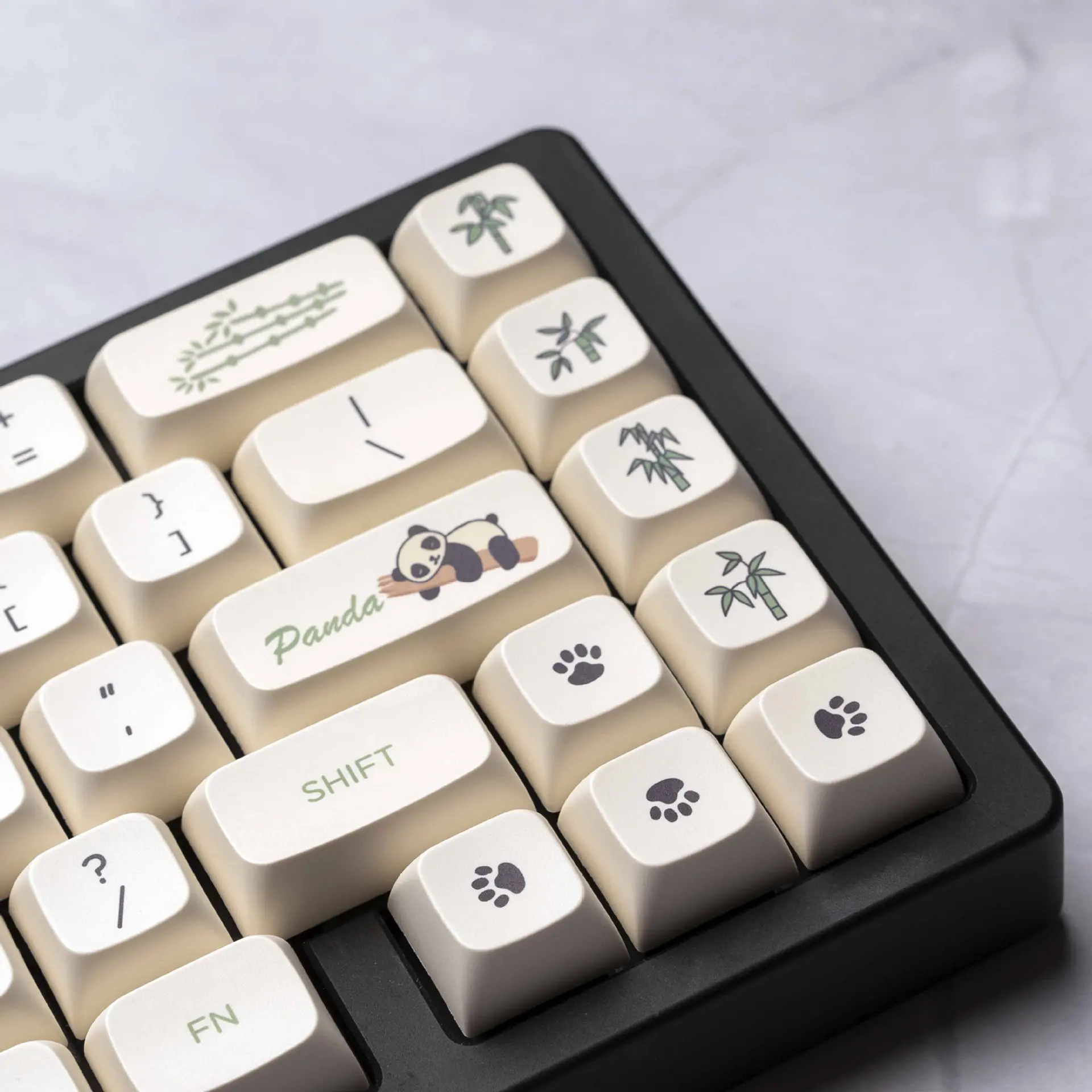 XDA 133 Keys Panda Theme PBT Dye Sub Keycaps Minimalist For Cherry Mx Switch Gateron Mechanical Keyboard XDA Keycaps