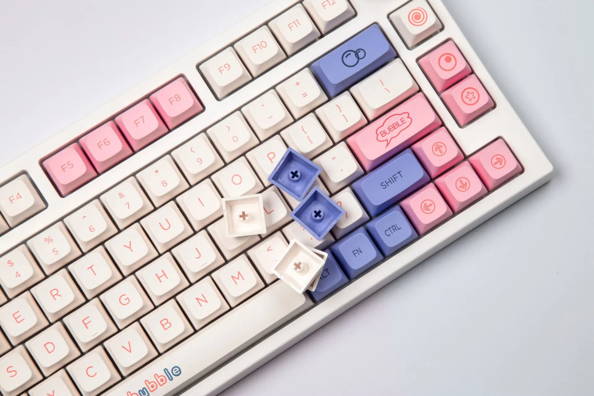127 Keys PBT Keycap XDA Profile DYE-SUB Bubble Theme Personalized Keycaps For Cherry MX Switch NJ68 Mechanical Keyboard