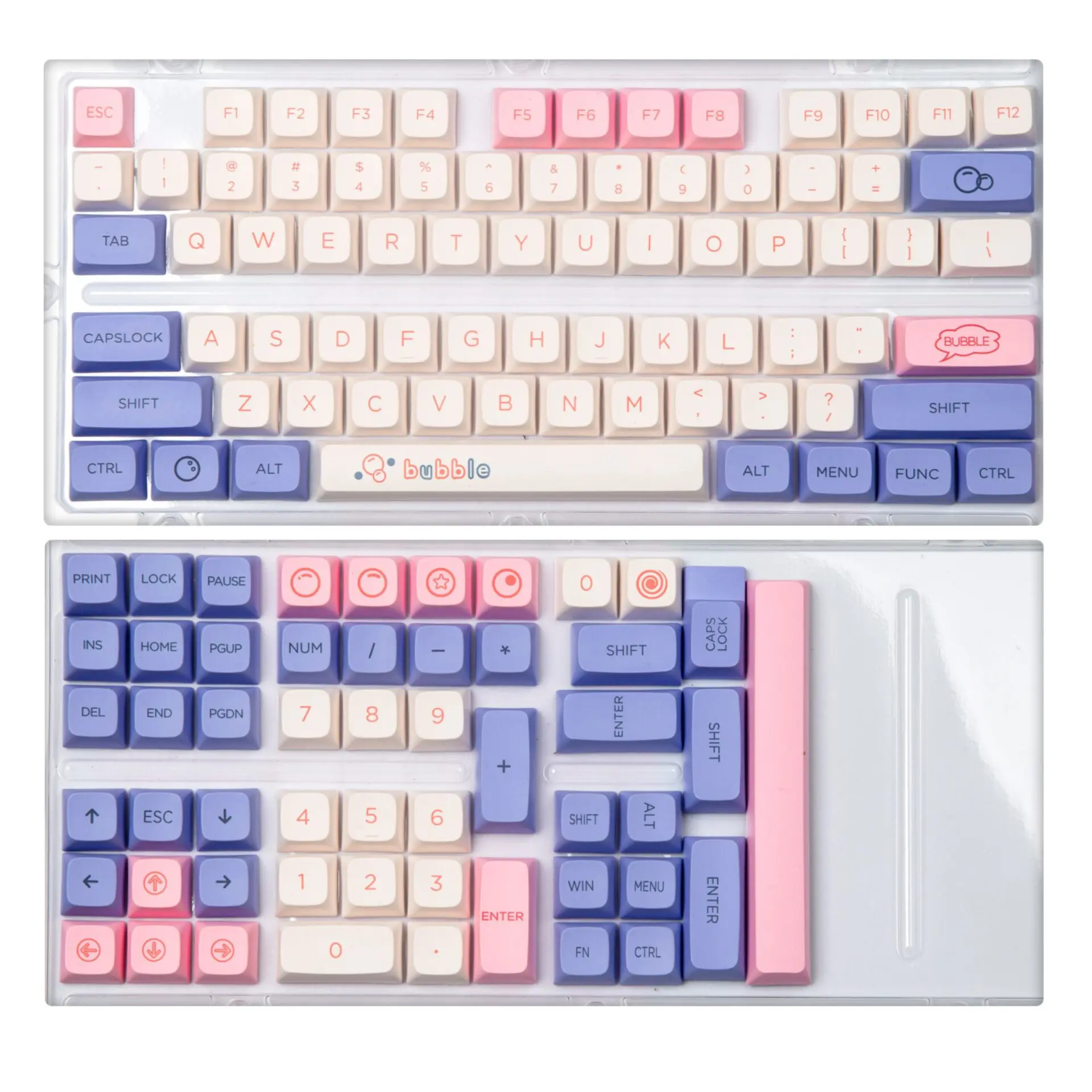127 Keys PBT Keycap XDA Profile DYE-SUB Bubble Theme Personalized Keycaps For Cherry MX Switch NJ68 Mechanical Keyboard