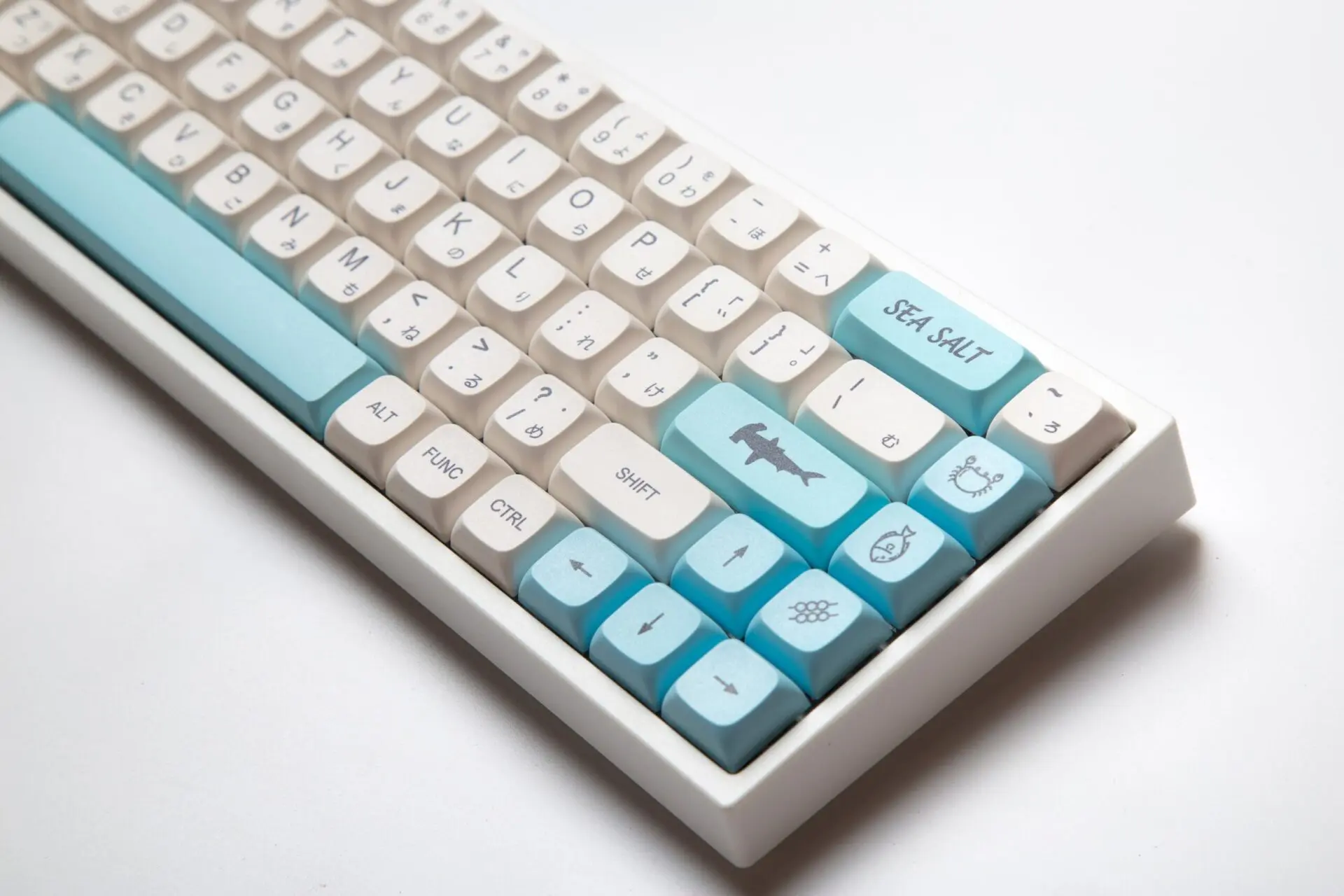 138 Keys XDA PBT Keycap Blue White Theme DYE-SUB Japanese/English Keycaps For Cherry Mechanical Keyboard 61 64 84 108 Layout