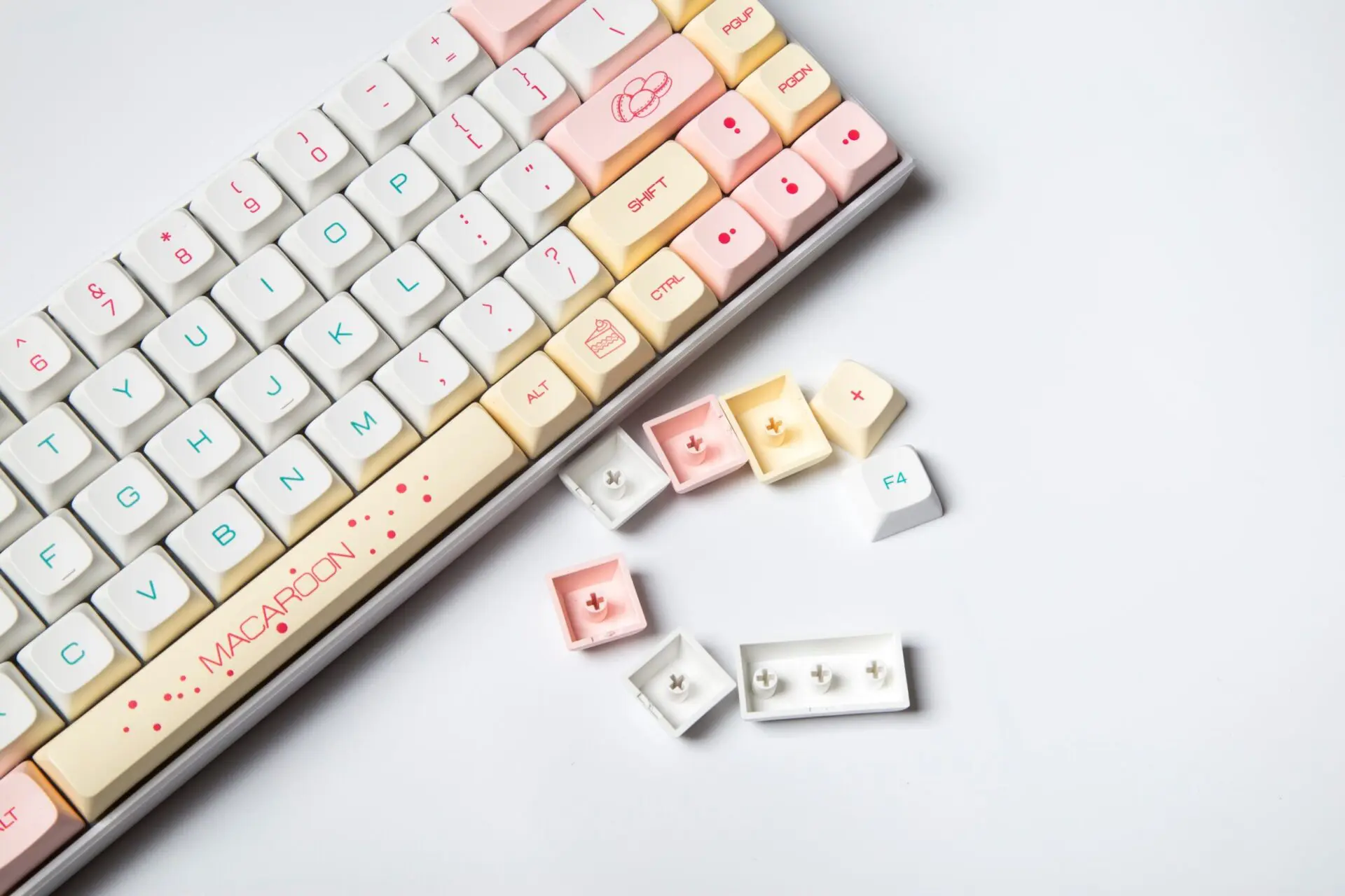 1 Set XDA Macaron Theme PBT Dye Subbed Key Caps For Cherry MX Switch GMMK Pro Mechanical Keyboard Minimalist White Keycaps XDA