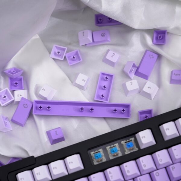 GMK + Purple White Series Cherry Custom Keycap Set
