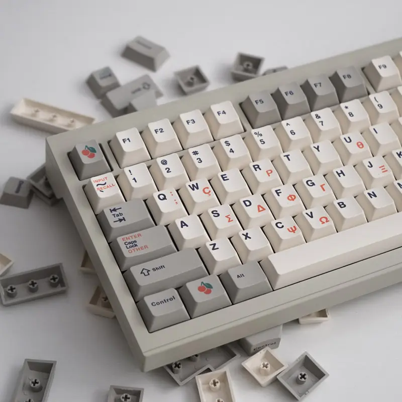 Greek GMK 9009 PBT Keycap Retro Cherry Profile ISO 136 Key Caps Set For Mechanical Gaming Keyboard Custom DIY DYE-SUB Keycaps