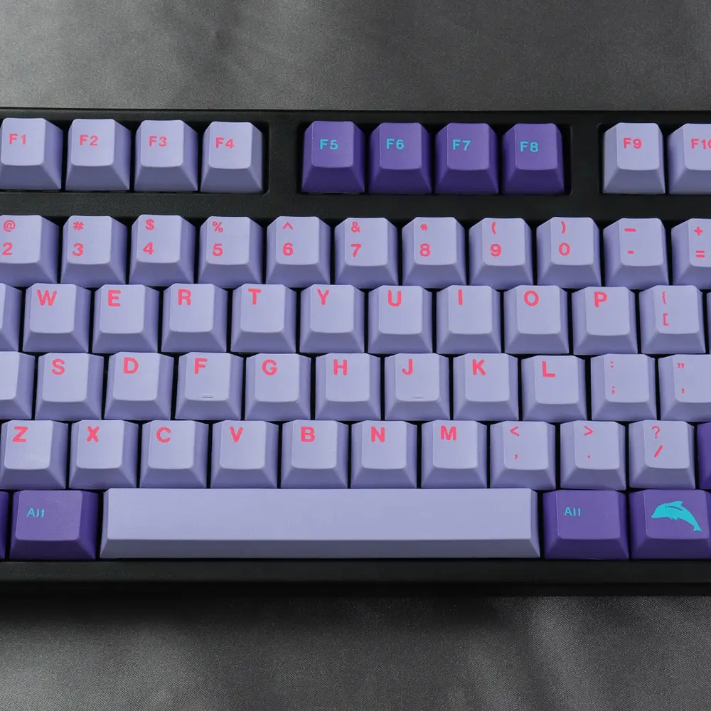 Gmk Vaporwave Large Set Cherry Profile Pbt Keycap Dye-Sub English Custom Personality Keycaps For Mechanical Keyboard 61/64/68/75