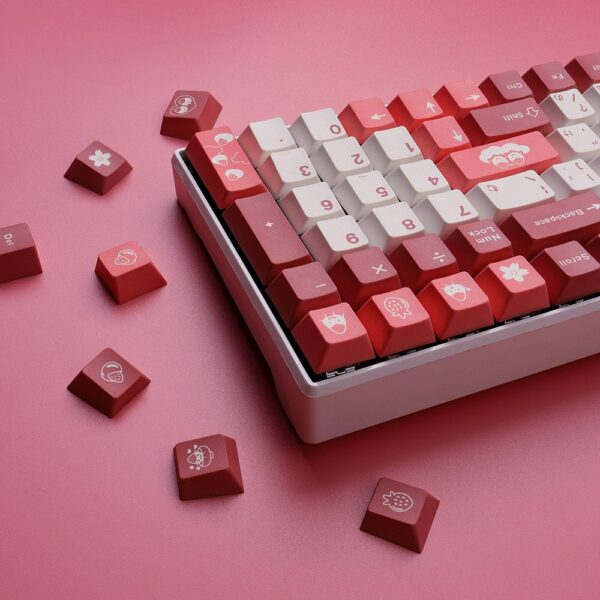 GMK+ Pink Strawberry Series Cherry Custom Keycaps Set - Image 6