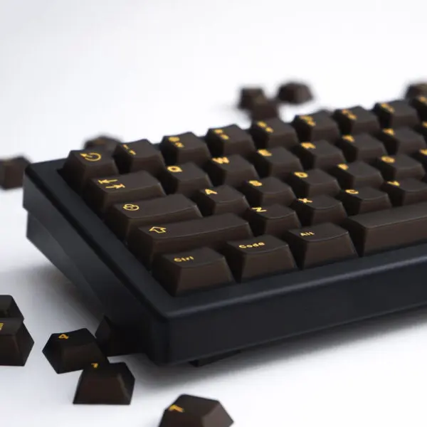 GMK+ Black Gold Cherry Custom Keycaps Set