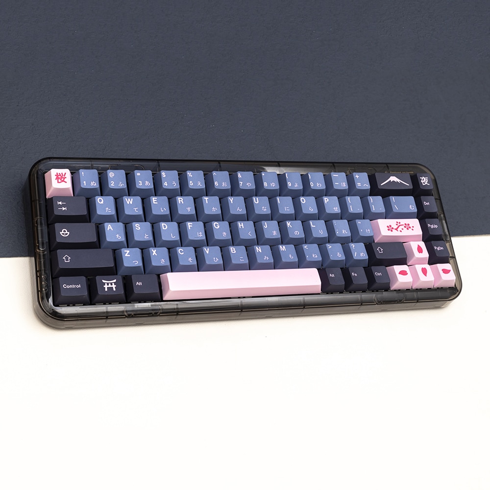 KBDiy-GMK NightSakura clon Keycap, perfil de cereza, PBT japonés, juego de tapas de 141 teclas, GMMK Teclado mecánico, teclas personalizadas DIY