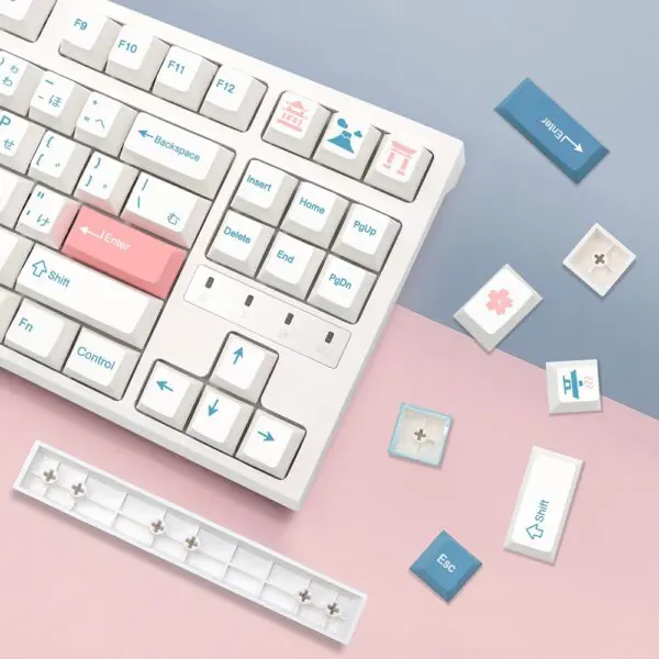 GMK+ Pink Snow Cherry Custom Keycap Set (Japanese) - Image 6