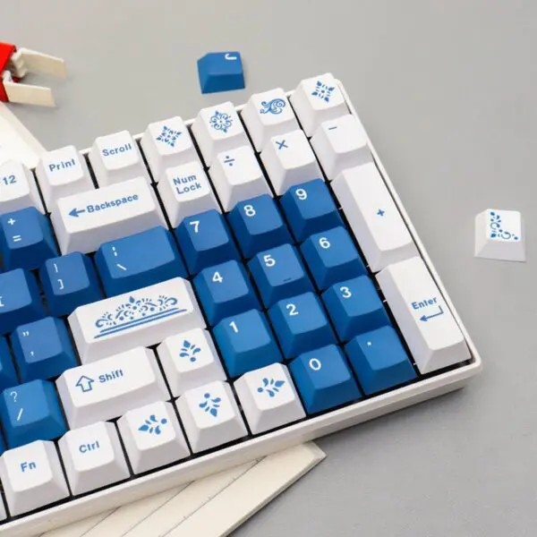 GMK+ White and Blue Cherry Custom Keycap Set - Image 5