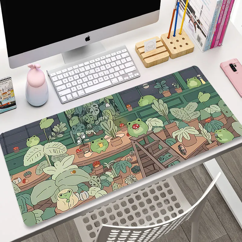 Alfombrilla de ratón grande para juegos de plantas verdes, tamaño XXL, para oficina, mesa larga, escritorio Kawaii para niñas adolescentes, dormitorio Alfombrilla de ratón grande para juegos de plantas verdes, tamaño XXL, para oficina, mesa larga, escritorio Kawaii para niñas adolescentes, dormitorio