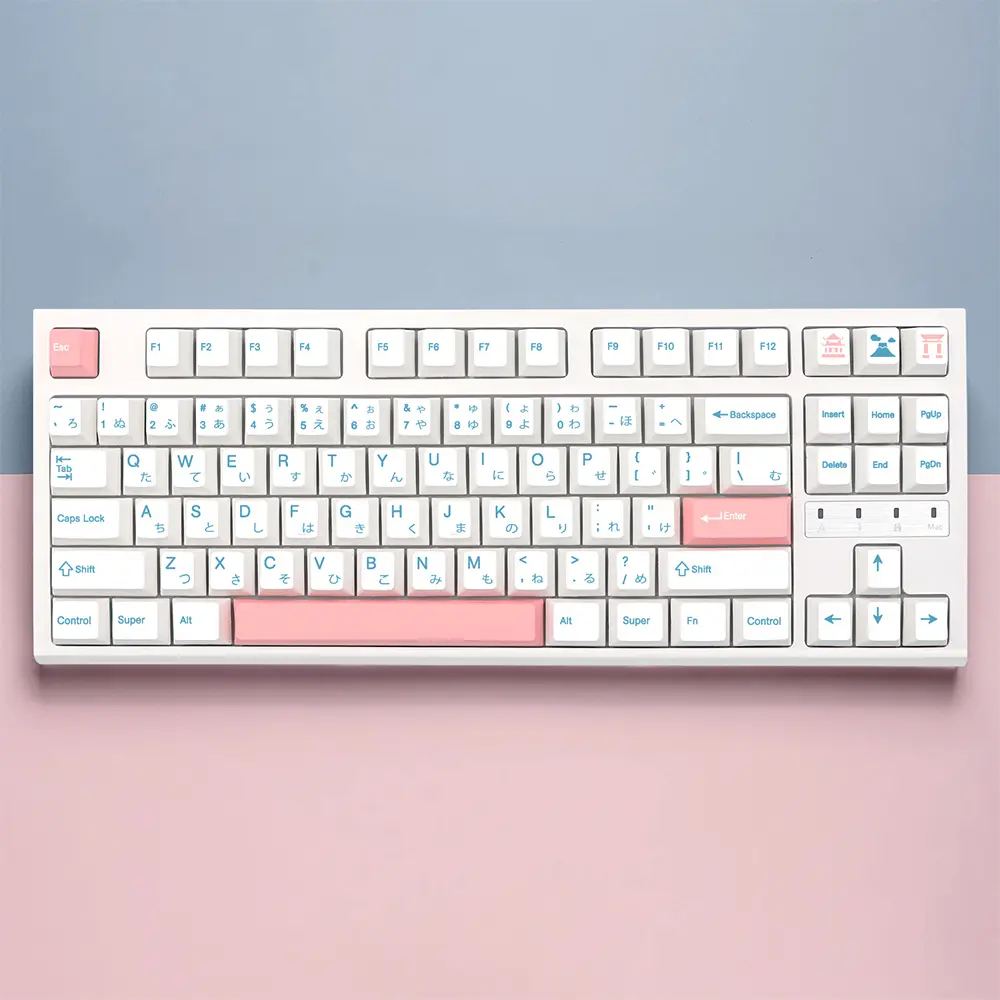 GMK+ Pink Snow Cherry Custom Keycap Set