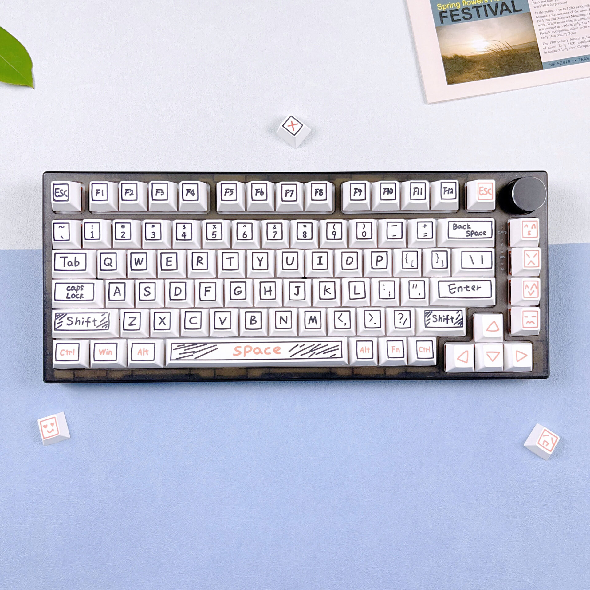 GMK+ Black Graffiti XDA Custom Keycap Set