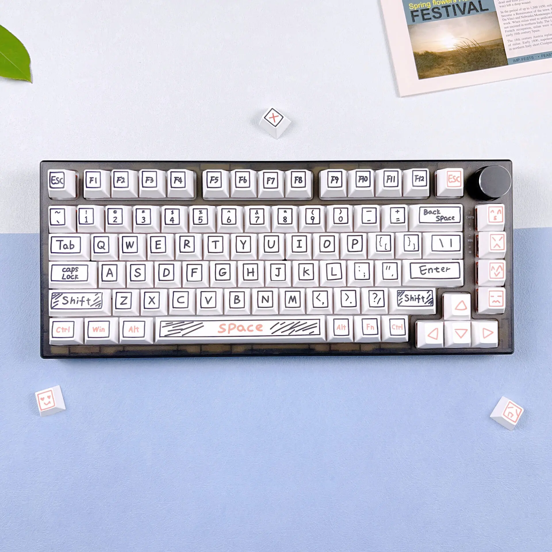GMK+ Black Graffiti XDA Custom Keycap Set