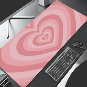 GMK+ Cute Hearths Pink Version Custom Desk Mat