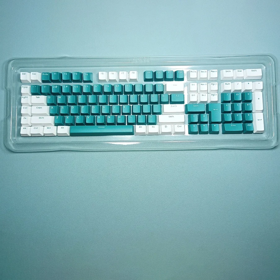 Teclas de perfil OEM para teclado mecánico Cherry MX Switch, 117 teclas, blanco, verde, PBT, doble disparo, tapas ISO personalizadas, bricolaje