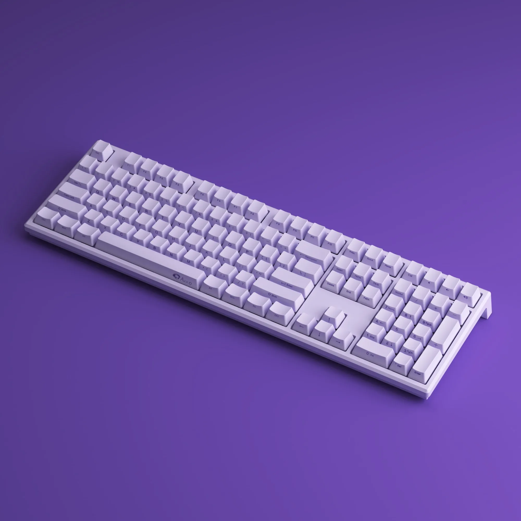 Teclado Akko Monsgeek MG108B Taro Purple, 108 teclas, multimodo, intercambio en caliente de 5 pines, teclas impresas laterales de doble disparo OEM