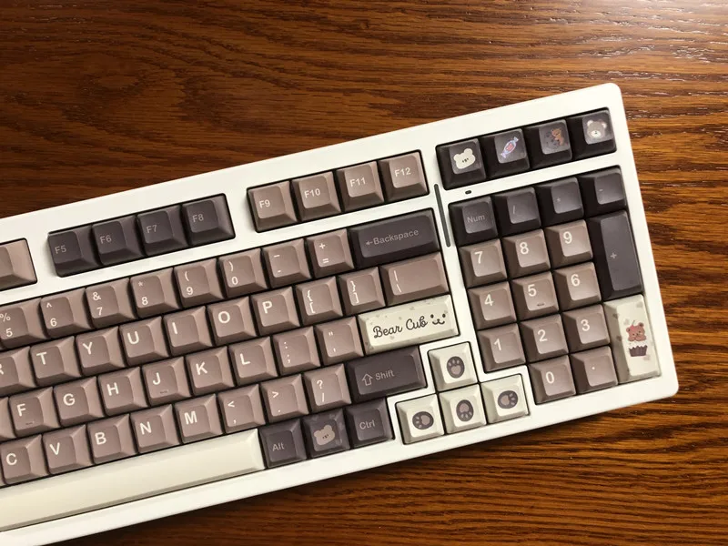 Juego de 140 teclas de oso para teclado mecánico personalizado, teclas de sublimación, perfil KCA, PBT, para MX Switch, GK61, NT75, C64