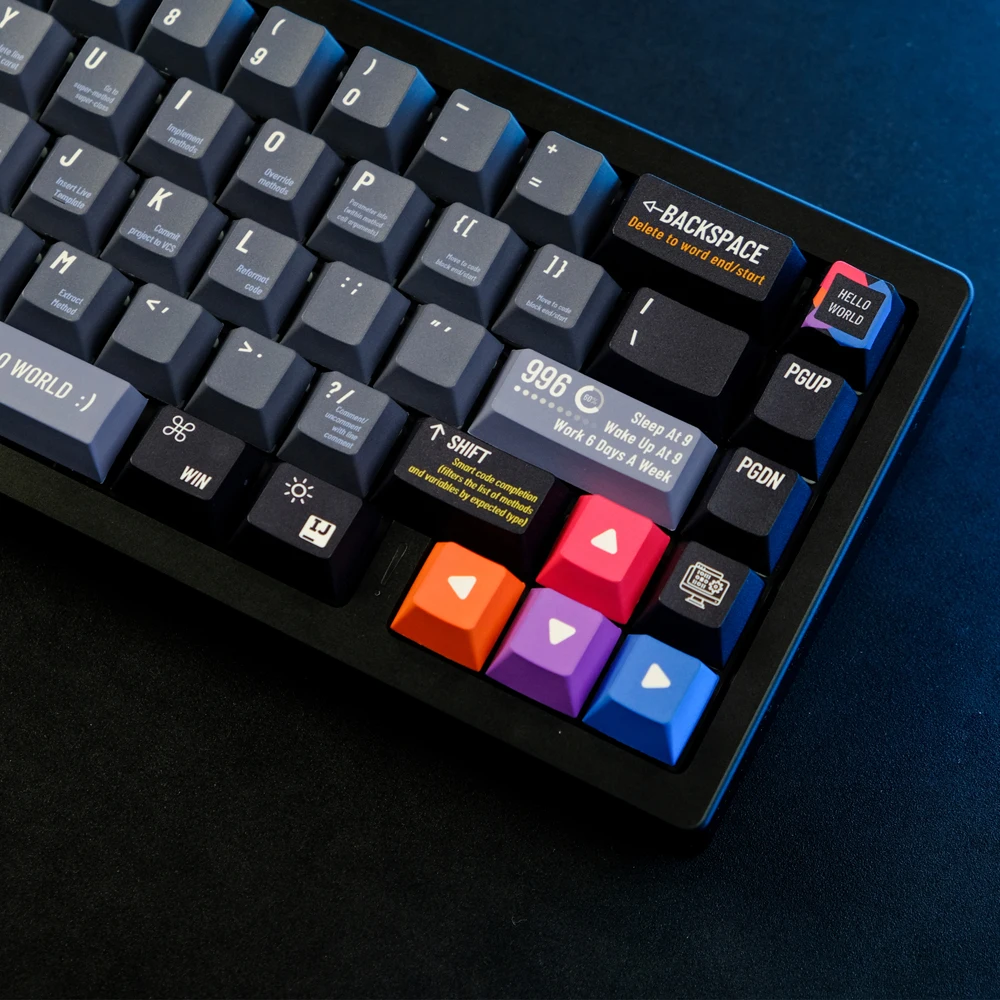 Teclas programadoras de 129 teclas, Hello World Cherry Profile, PBT Dye, sublimación para teclado mecánico MX Switch con 1.75U