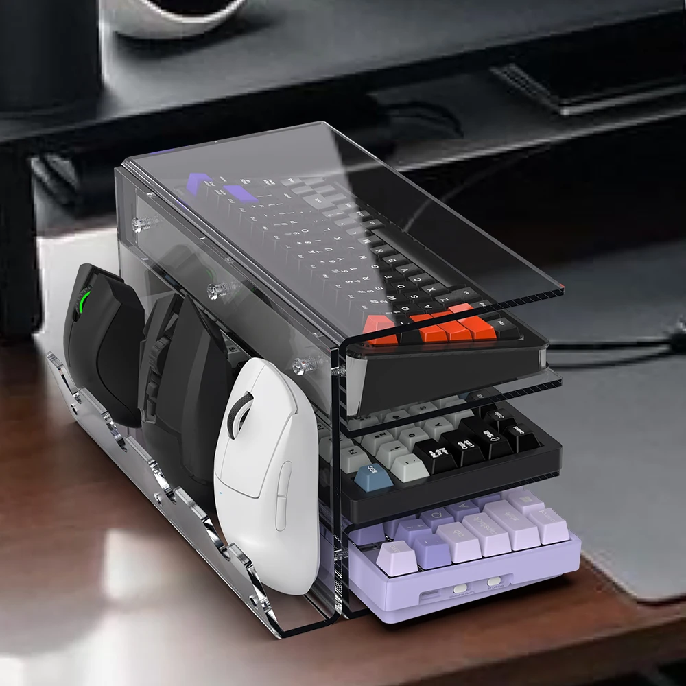 GMK+ Transparent Keyboard + Mouse Stand