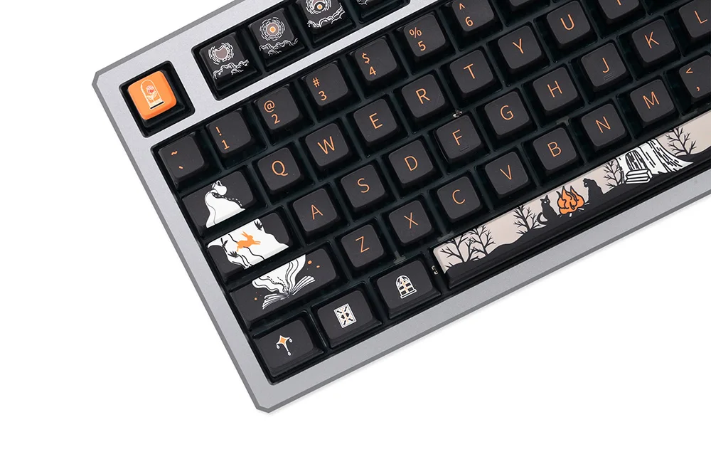 GKs Dark Fairy Tale Keycap PBT Doubleshots and Dye Subbed Keycap Set MDA Profile Thick PBT for mechanical keyboard bm60 bm65 87