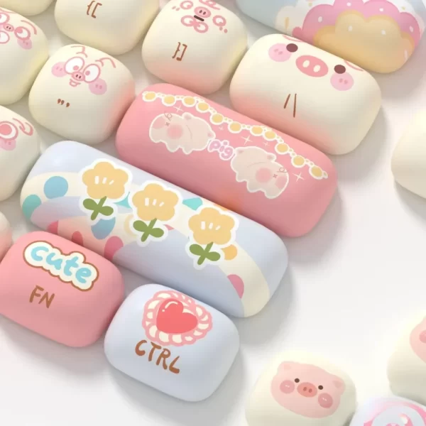 GMK+ Cute Piggy MDA Custom Keycap Set - Image 4
