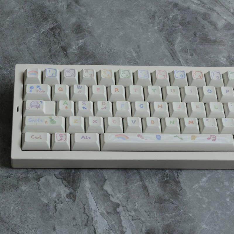 138 Keys/set Music Theme Keycaps PBT Dye Sublimation Key Caps KCA Profile Keycap For 61 64 68 75 84 87 96 98 104 Alice Layout