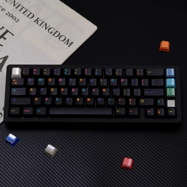GMK+ Black Colorful OEM Custom Keycap Set - Image 2