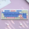 The GMK+ Blue Pink SA Custom Keycap Set is a high-quality, vibrant, and stylish keycap collection designed for keyboard enthusiasts who want to elevate their typing experience. This set features a stunning blue and pink colorway, inspired by the calming tones of the ocean and the playful hues of cotton candy, bringing a fresh and lively aesthetic to your mechanical keyboard setup.