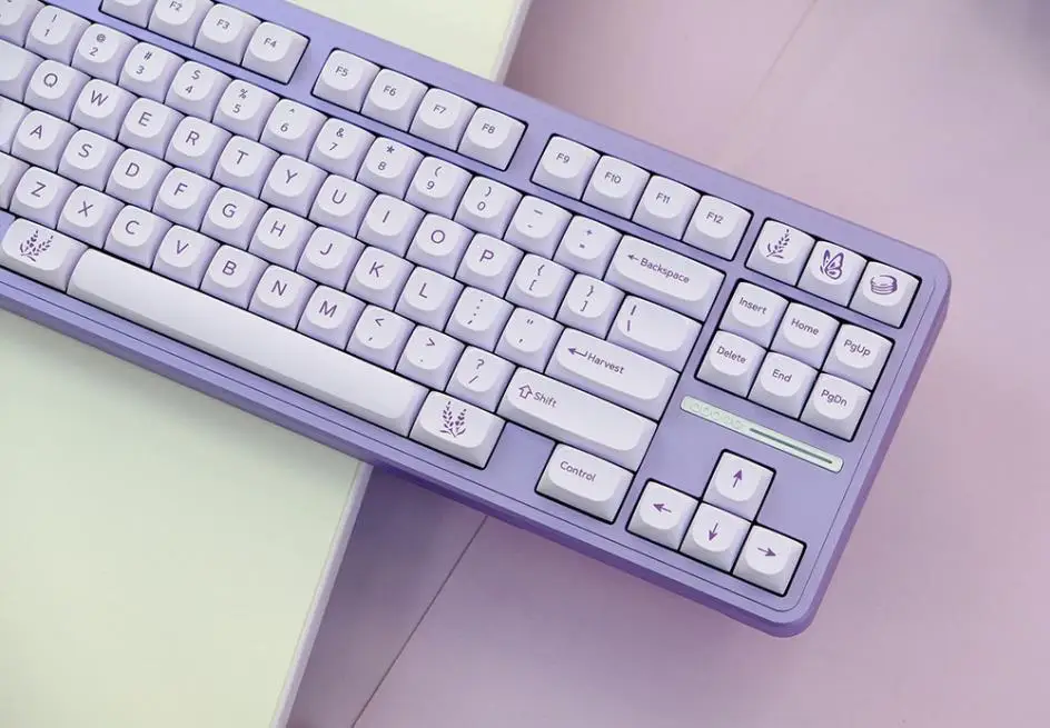 Lavender Design MA Profile PBT Purple Keycaps For Cherry Mx Gateron Kailh TTC Switch Mechanical Keyboard 60 87 104 ISO 6.25u 7u